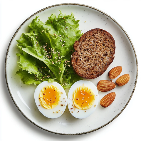 健康早餐盘配芝麻油调料