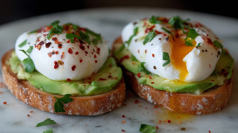 牛油果温泉蛋石板烤面包