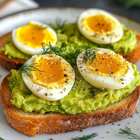 牛油果水煮蛋吐司组合