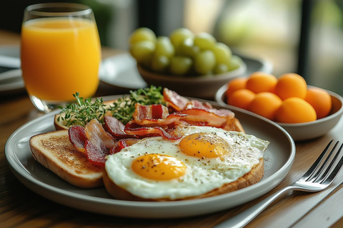 早餐桌上的多样食材