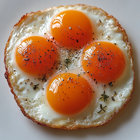 四个蛋黄煎蛋与蛋清