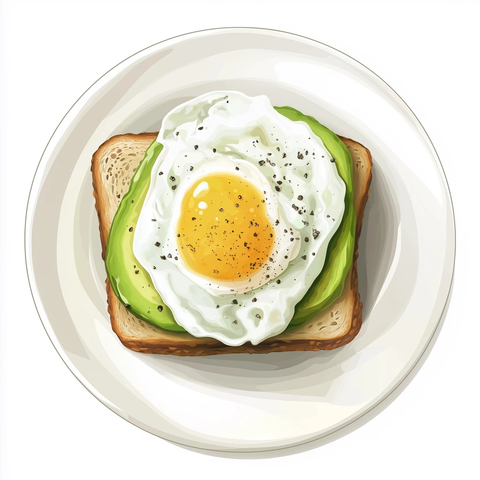 牛油果吐司配水煮蛋
