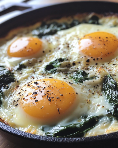 菠菜鸡蛋奶酪煎锅