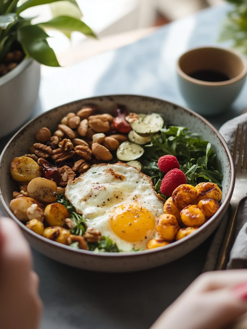 素食早餐搭配水果麦片
