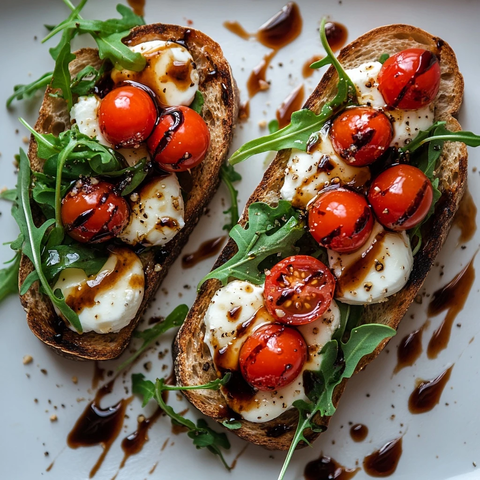 吐司番茄芝麻菜沙拉