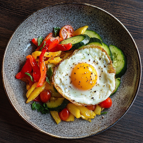 蔬菜鸡蛋早餐盘