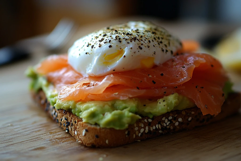 牛油果三文鱼水煮蛋三明治