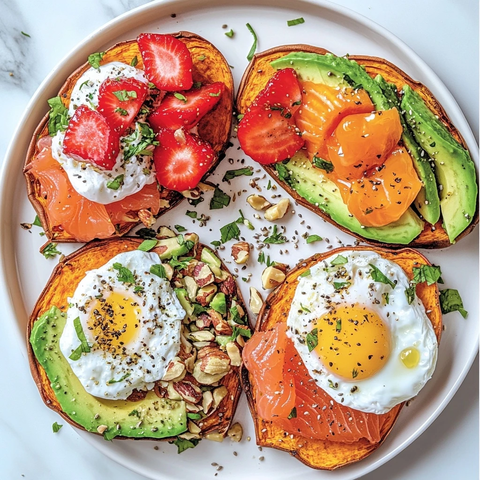 甜薯吐司配牛油果三文鱼