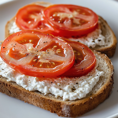 蛋白面包配奶酪番茄片