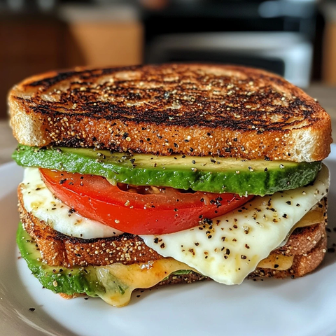 鳄梨芝士番茄烤三明治