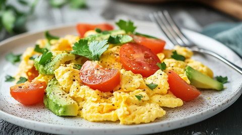 牛油果番茄炒蛋早餐