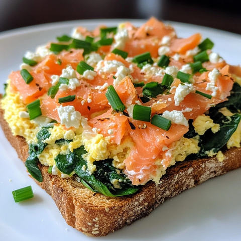 烟熏三文鱼菠菜蛋吐司