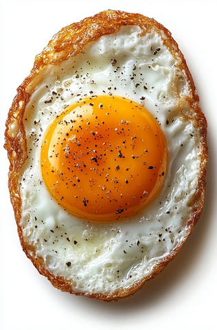 煎蛋顶部视角白色背景