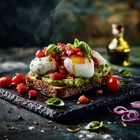 牛油果鸡蛋吐司配番茄酱