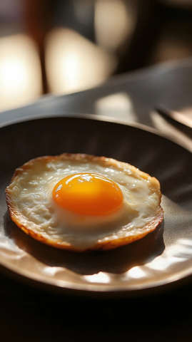 圆形煎蛋配设计盘子