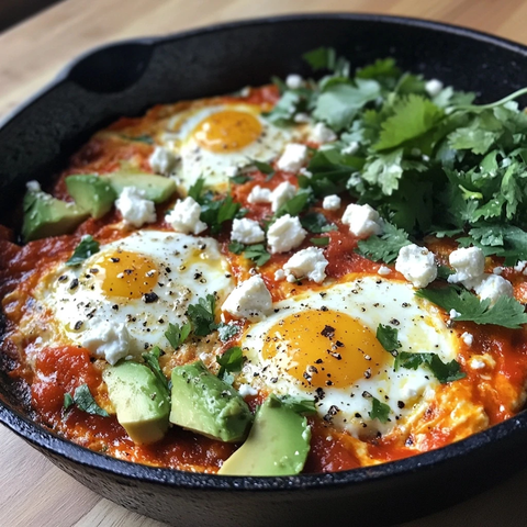 沙克舒卡配羊乳酪牛油果沙拉