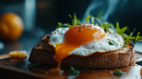 运动员背景吃温泉蛋吐司
