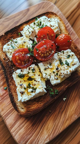 全麦吐司配羊奶酪樱桃番茄