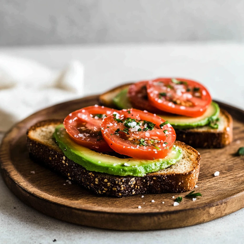 牛油果番茄吐司木盘早餐