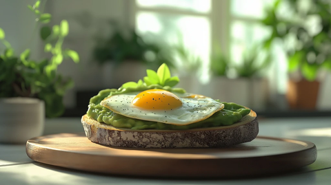 牛油果吐司配煎蛋