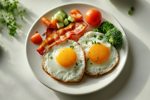 煎蛋培根早餐拼盘