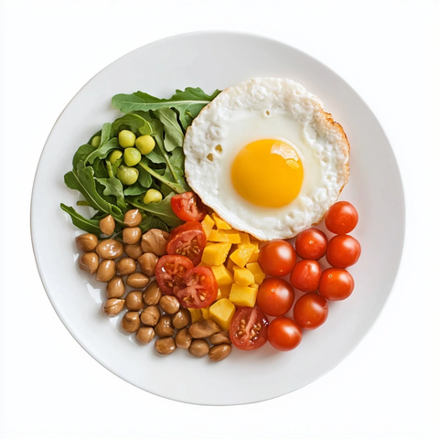 健康早餐盘子白背景
