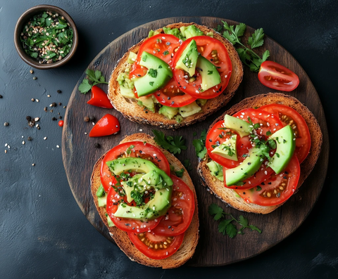 番茄牛油果烤面包片