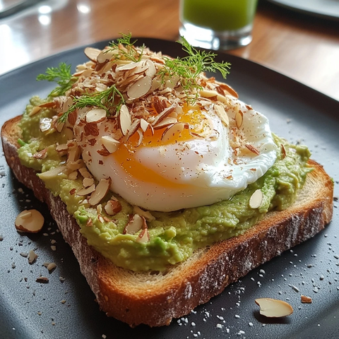 方形吐司配牛油果胡姆斯蛋