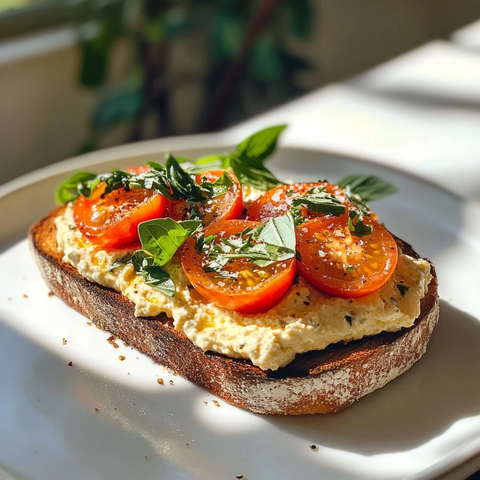 柠檬蒜香豆腐乳酪吐司