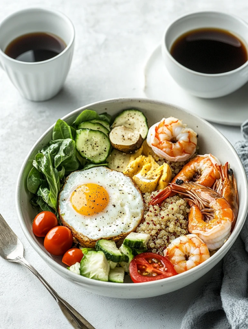 鸡蛋虾仁蔬菜早餐