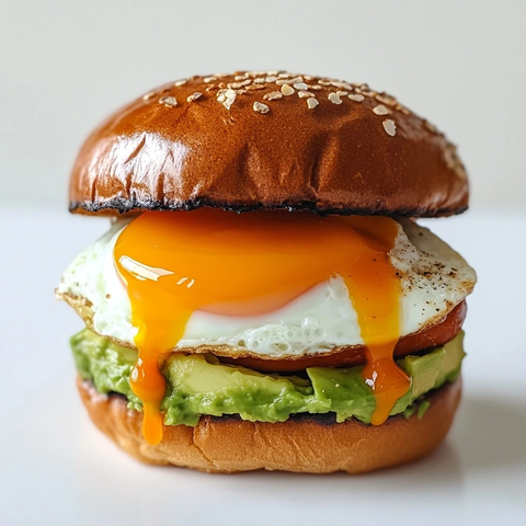 牛油果荷包蛋布里欧修面包