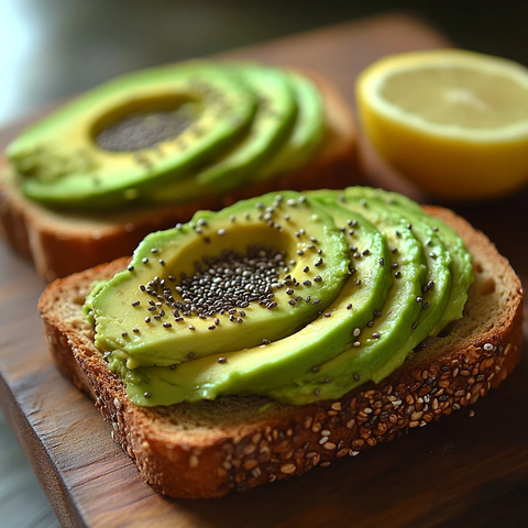 全麦面包牛油果奇亚籽三明治