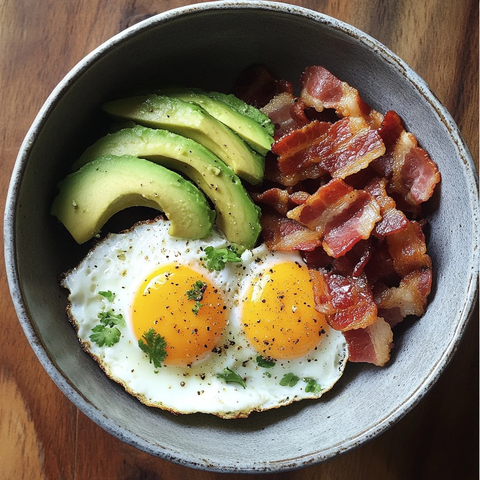 牛油果鸡蛋培根早餐