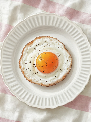 水彩鸡蛋早餐插画