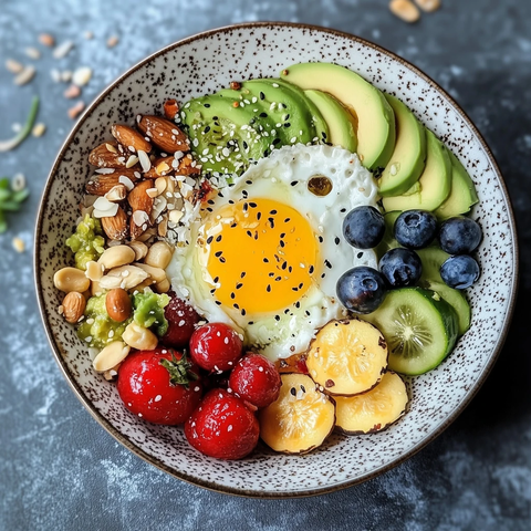 健康早餐燕麦水果盘