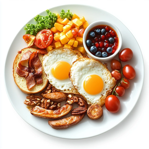 早餐食物白色背景