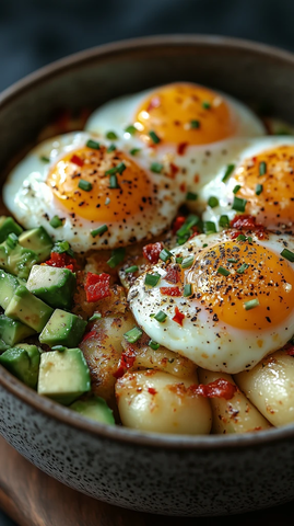 西葫芦土豆饼配水煮蛋牛油果