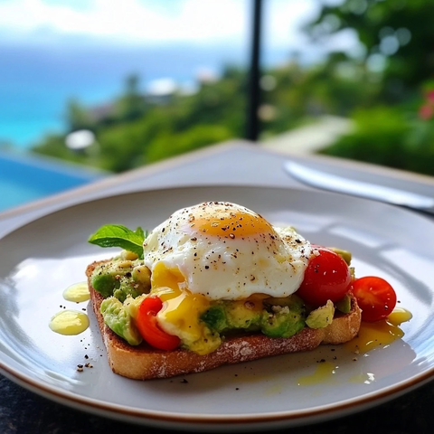 牛油果吐司配水煮蛋