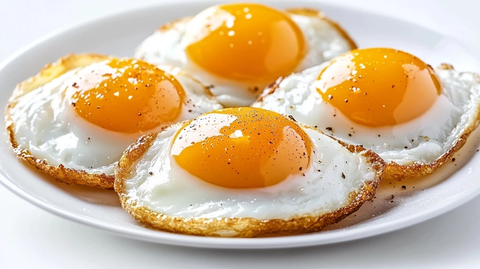 香脆煎蛋堆叠白盘