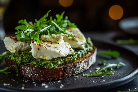 羊奶酪火箭香蒜酱三明治