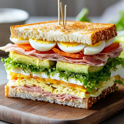 火腿鸡蛋芝士三明治