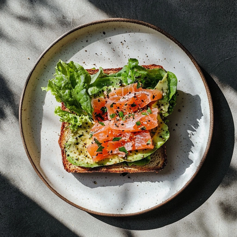 鳄梨吐司配烟熏三文鱼