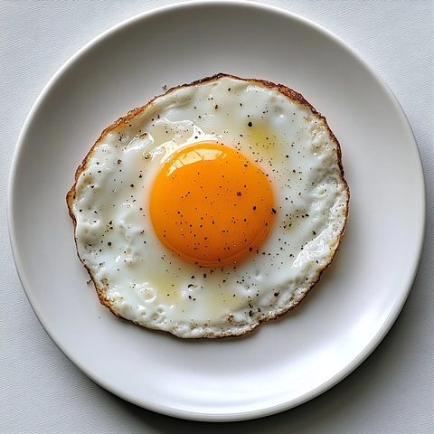 煎蛋单独摆放盘子中