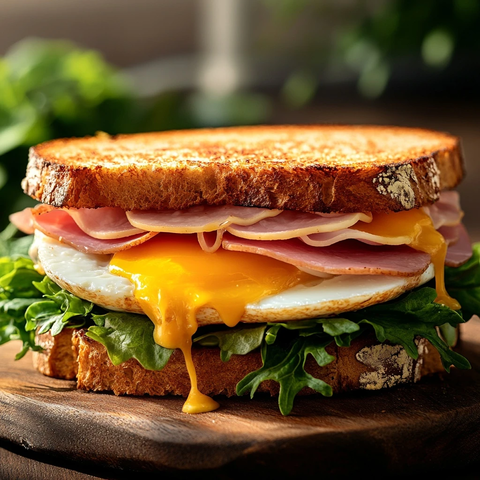 鸡蛋火腿芝士三明治