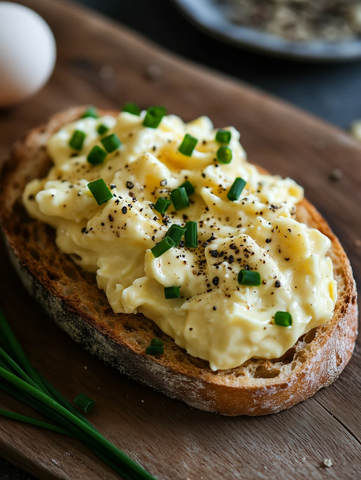 鸡蛋蛋黄酱配香草面包