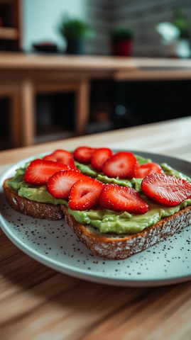 草莓番石榴吐司白盘