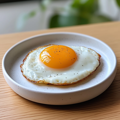 完美煎蛋搭配白色餐盘