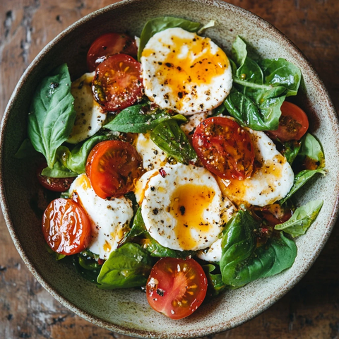 水牛芝士番茄沙拉摆盘