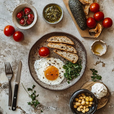地中海早餐食材组合