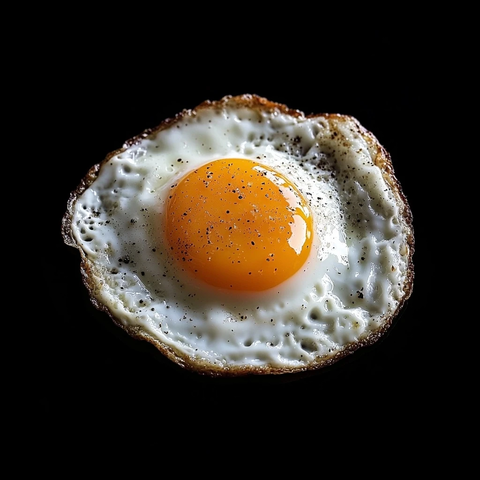 煎蛋脆边黑色背景